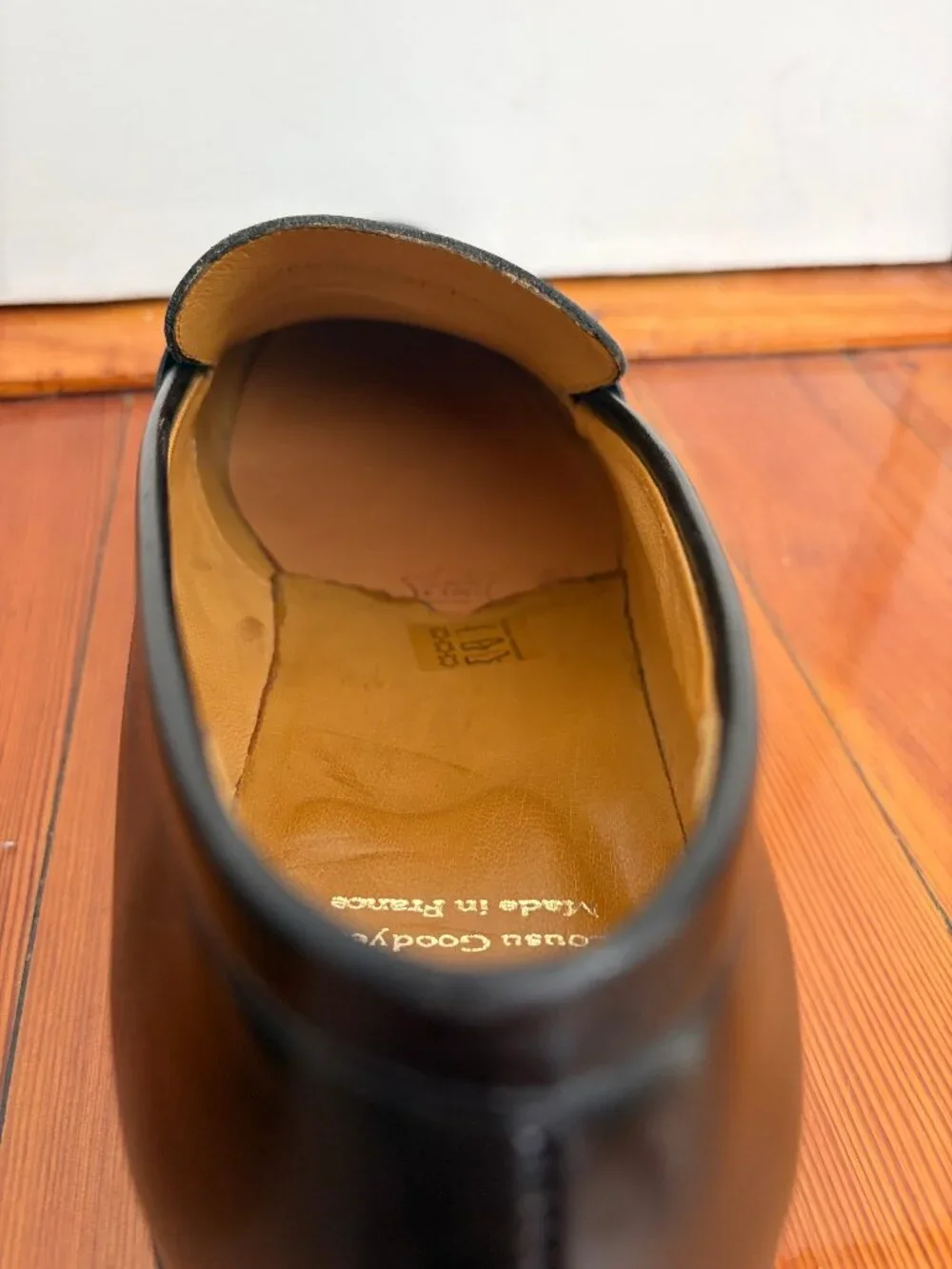 Paraboot Adonis loafers in black smooth leather US 11